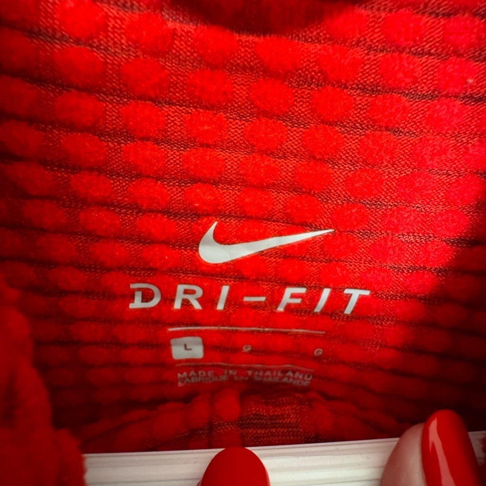 Nike Red Half-Zip Pullover with White Logo - Picture 6 of 6